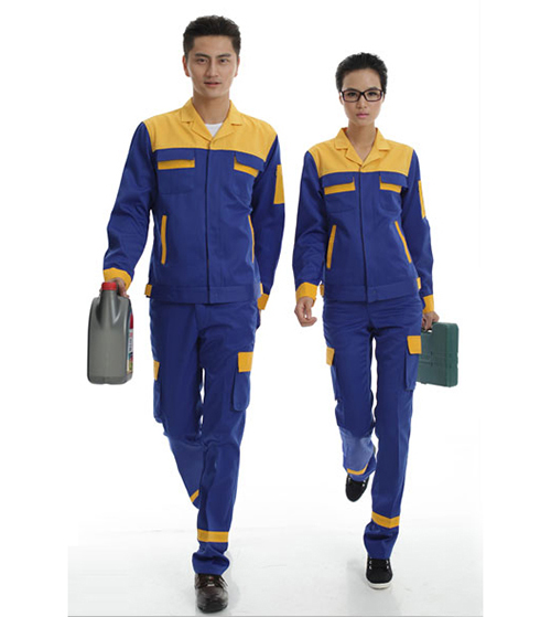 Quần áo bảo hộ phối màu xanh vàng (Hàng đặt may)